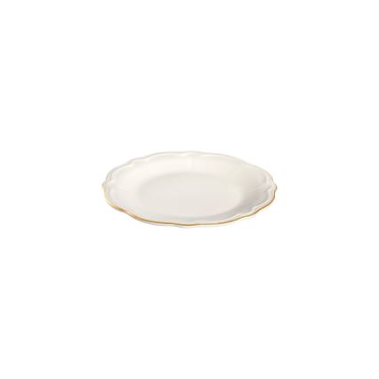 18-piece porcelain dinnerware set, white with gold trim