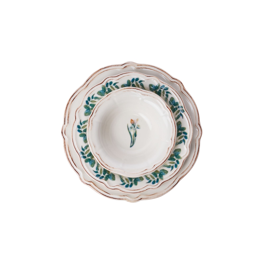 18-piece vibrant multicolored porcelain dinner set