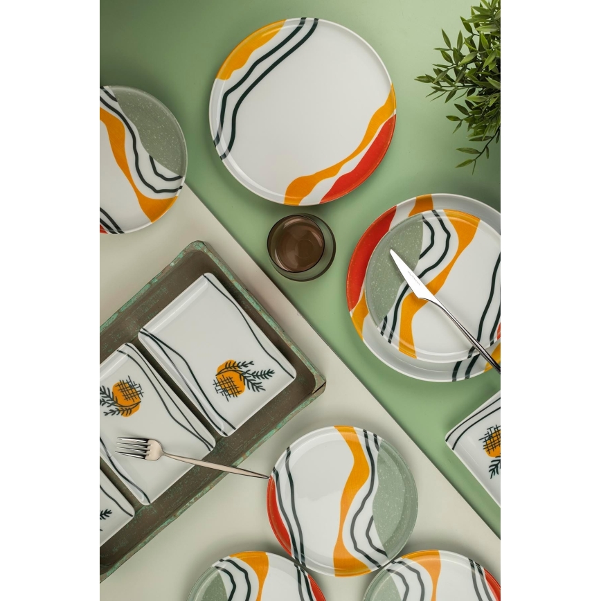 18-Piece Vibrant Porcelain Dinner Set