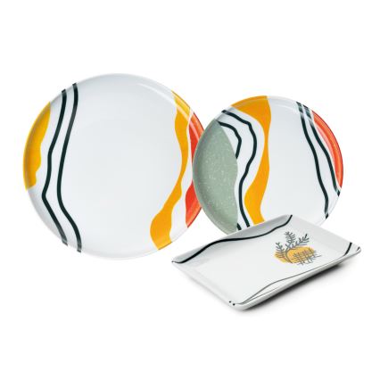 18-Piece Vibrant Porcelain Dinner Set