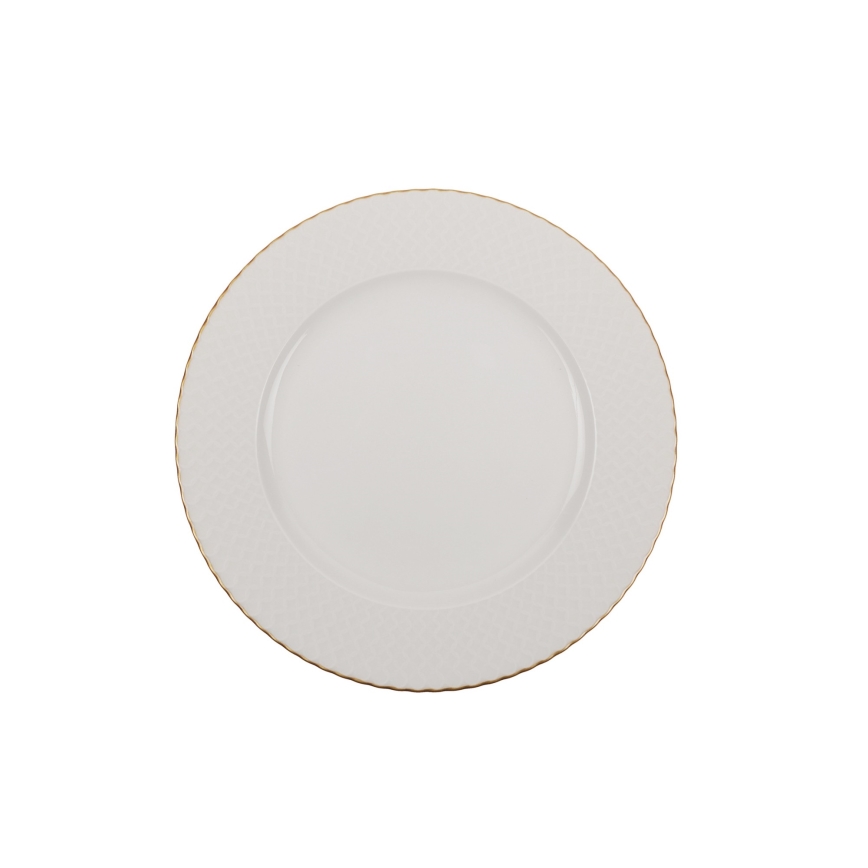 18-piece White and Gold Porcelain Dinner Set