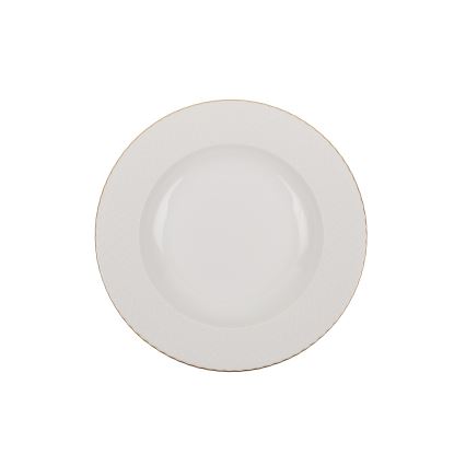 18-piece White and Gold Porcelain Dinner Set