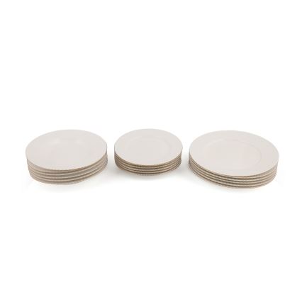 18-piece White and Gold Porcelain Dinner Set