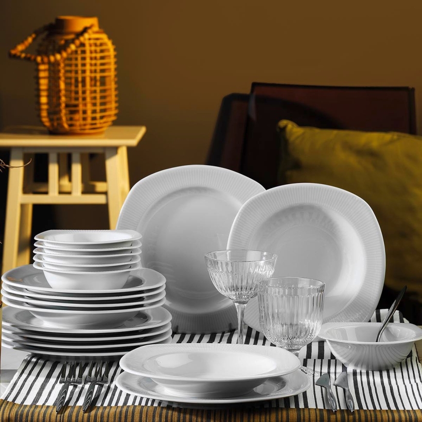 18-piece white porcelain dinner set