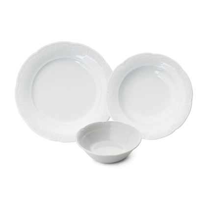 18-piece White Porcelain Dinner Set