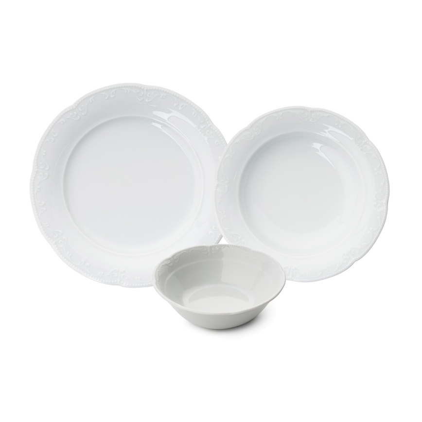 18-piece White Porcelain Dinner Set