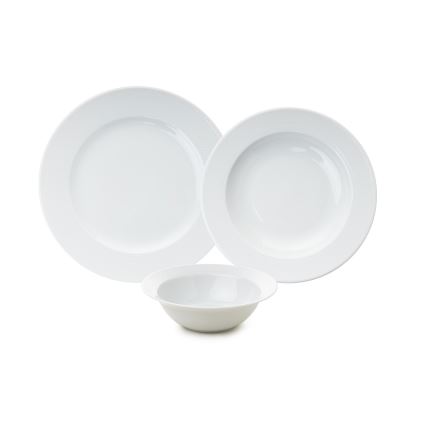 18-piece White Porcelain Dinner Set