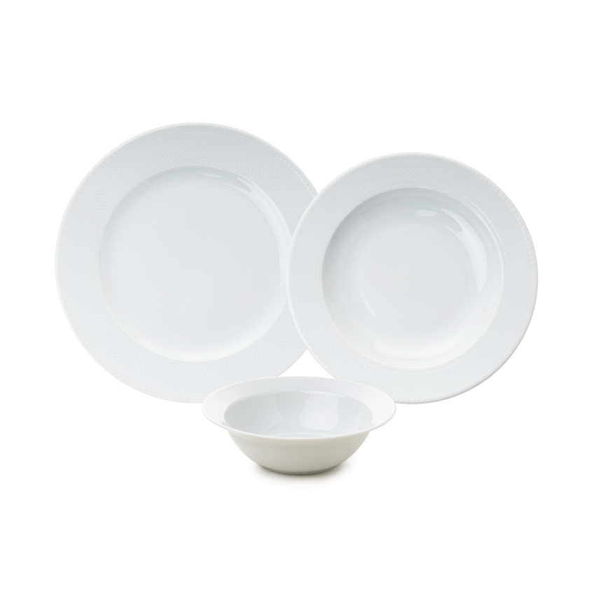 18-piece White Porcelain Dinner Set