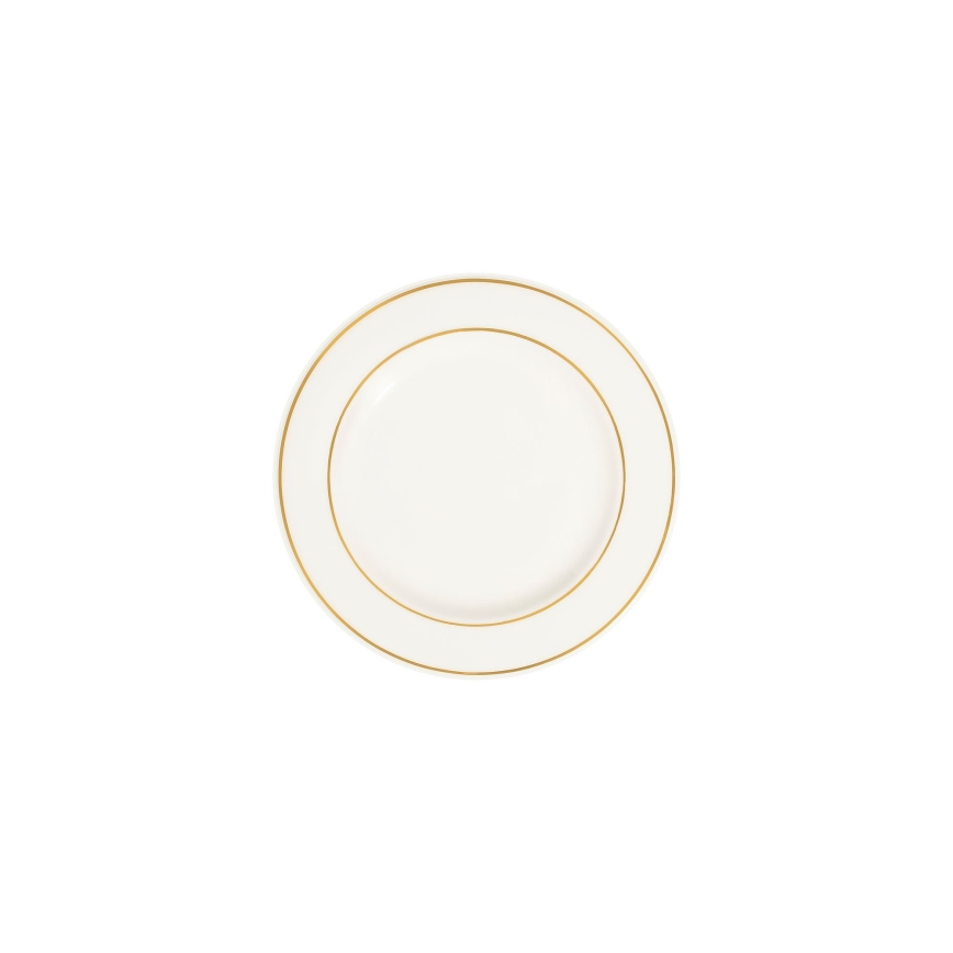 18-Piece White Porcelain Dinner Set with Gold Trim