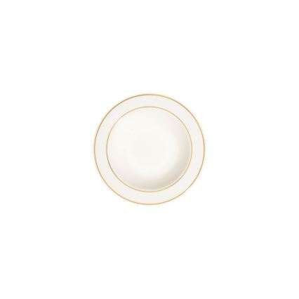 18-Piece White Porcelain Dinner Set with Gold Trim