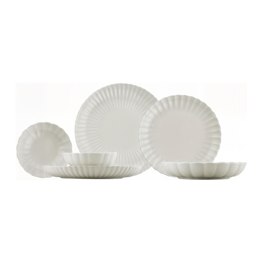 18-piece white porcelain dinnerware set