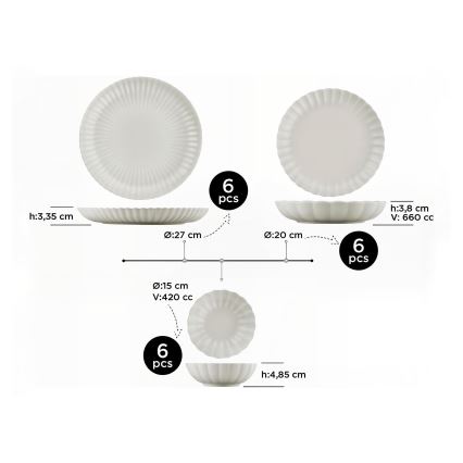 18-piece white porcelain dinnerware set