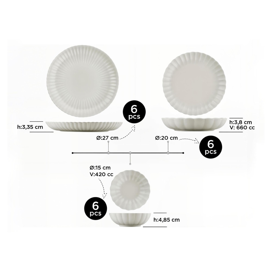 18-piece white porcelain dinnerware set