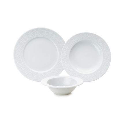 18-piece White Porcelain Dinnerware Set