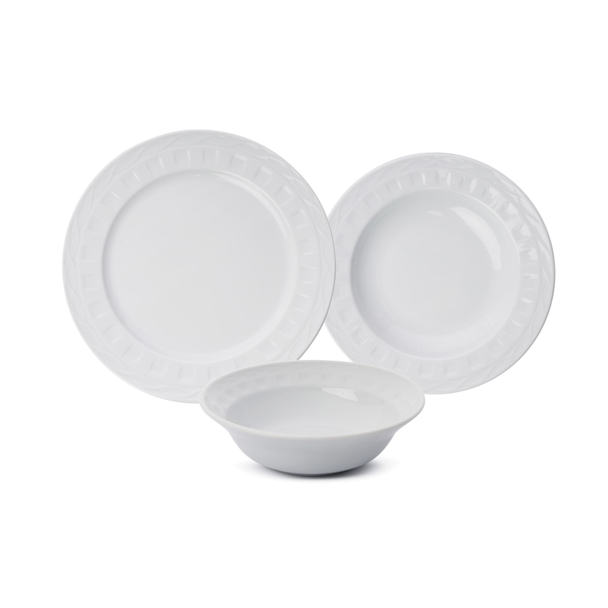 18-Piece White Porcelain Dinnerware Set