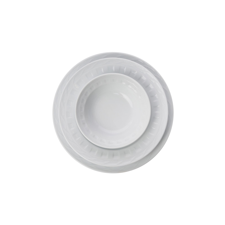 18-Piece White Porcelain Dinnerware Set