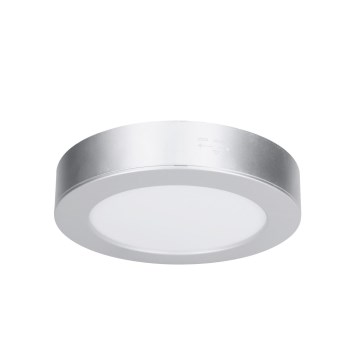 2-in-1 LED surface/recessed panel, 12W, 230V, selectable CCT (3000/4000/6000K), Ø17 cm, IP54, silver