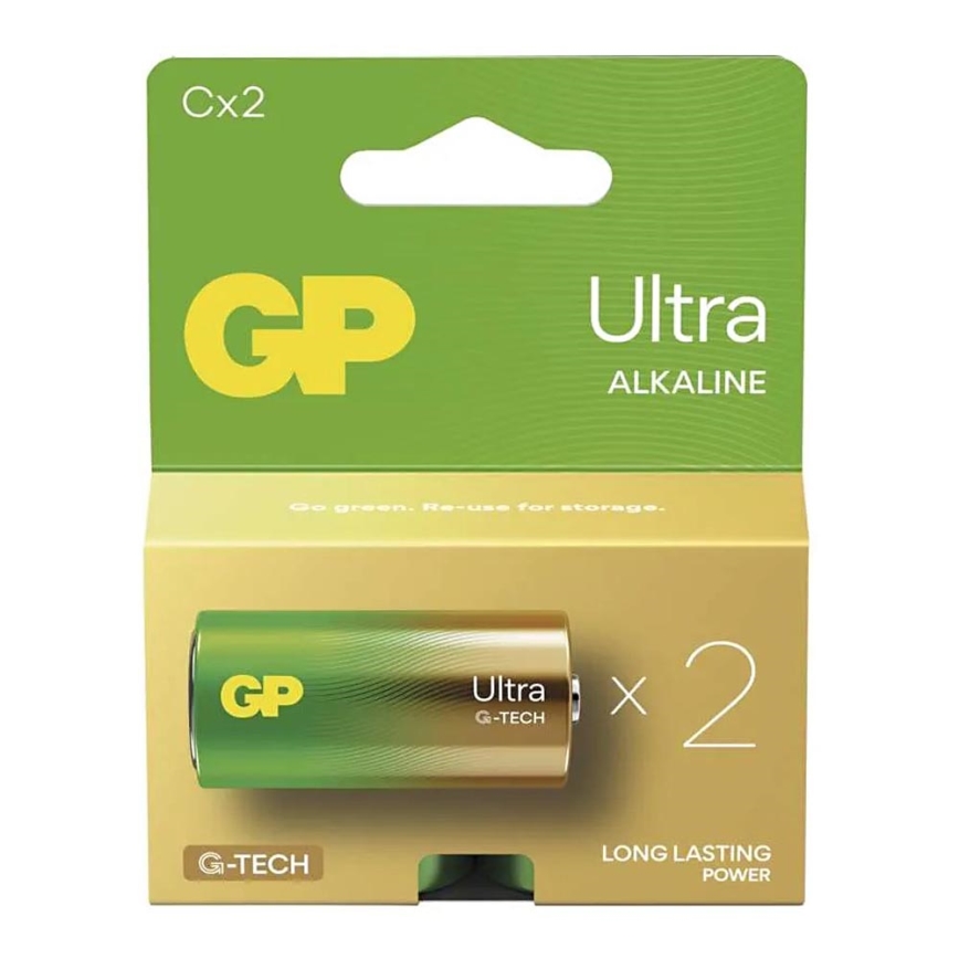 2 pcs Alkaline battery C GP ULTRA 1,5V
