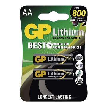 2 pcs Lithium battery AA GP LITHIUM 1,5V