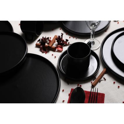 20-piece Black Stoneware Dinnerware Set