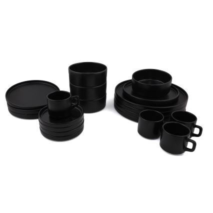 20-piece Black Stoneware Dinnerware Set