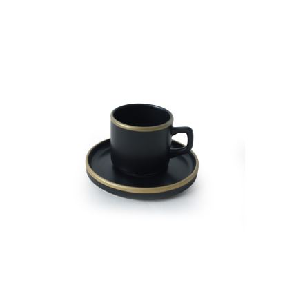 20-piece dining set in black and gold stoneware