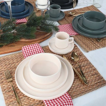 20-piece Multicolored Stoneware Dinner Set