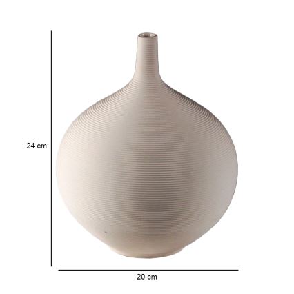 24 cm Beige Ceramic Vase