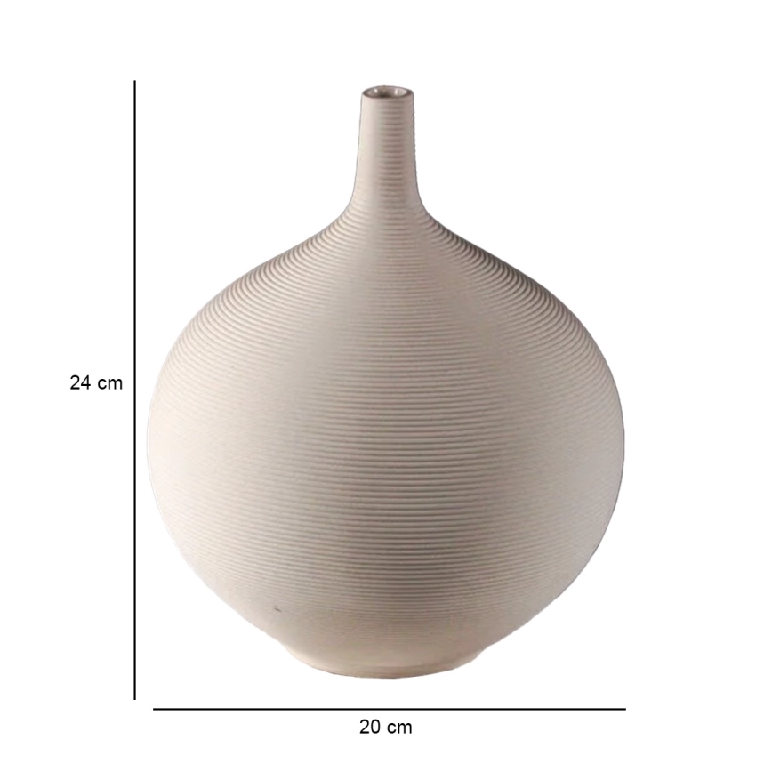 24 cm Beige Ceramic Vase