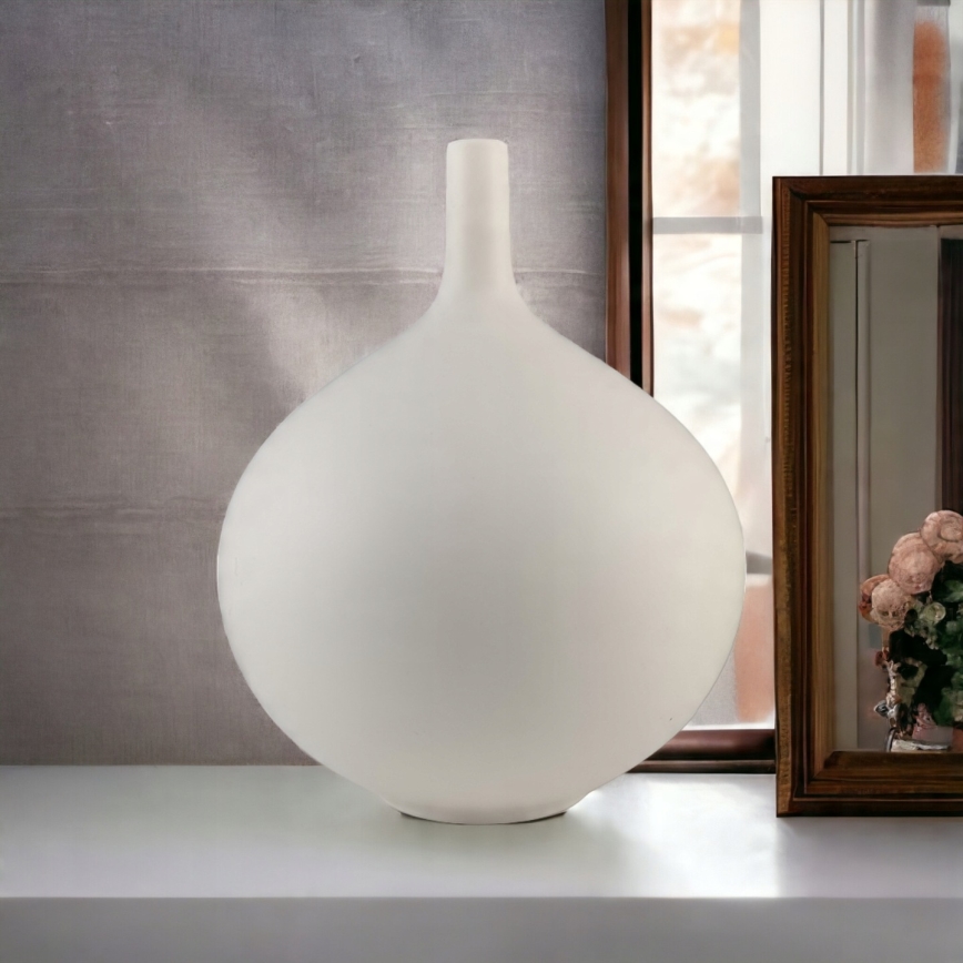 24 cm White Ceramic Vase