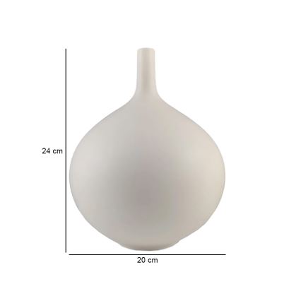 24 cm White Ceramic Vase