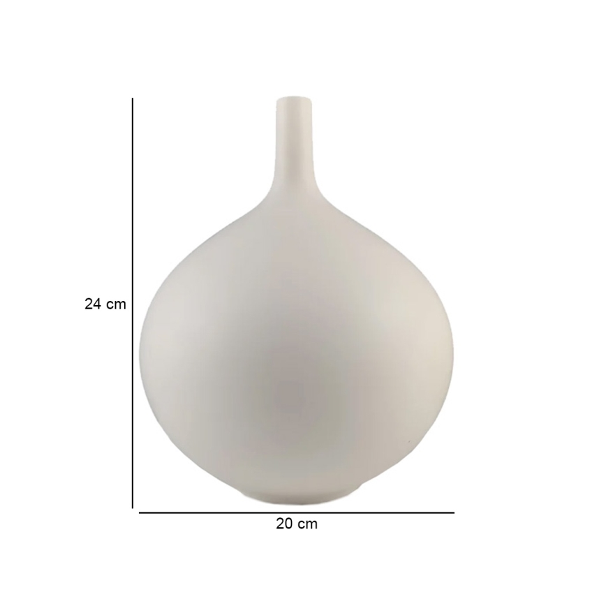 24 cm White Ceramic Vase