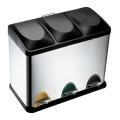 24 L Recycling Bin, Black/Stainless Steel