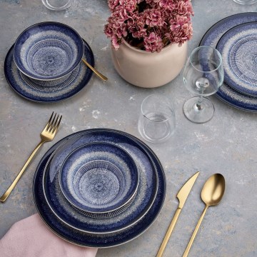 24 pcs blue/ceramic dinnerware set