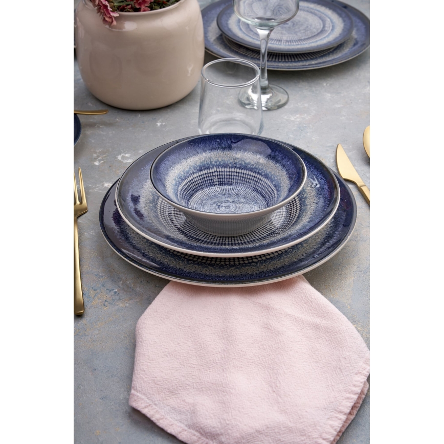 24 pcs blue/ceramic dinnerware set