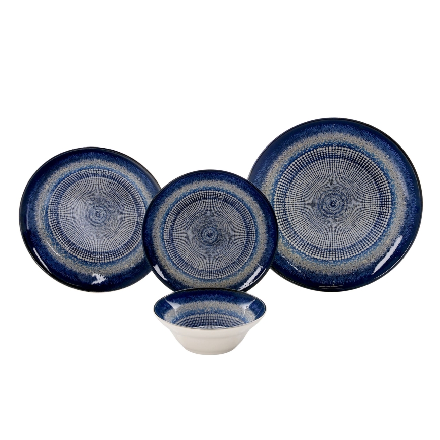 24 pcs blue/ceramic dinnerware set