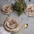 24 pcs brown/ceramic dinnerware set