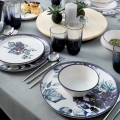 24 pcs dinner set white/blue/ceramic