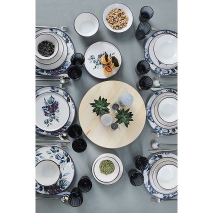 24 pcs dinner set white/blue/ceramic