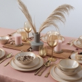 24-piece beige ceramic dinnerware set