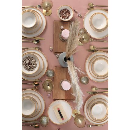 24-piece beige ceramic dinnerware set