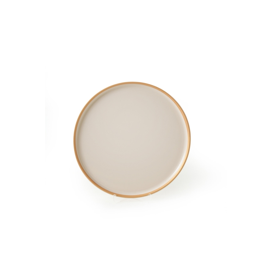 24-piece beige ceramic dinnerware set