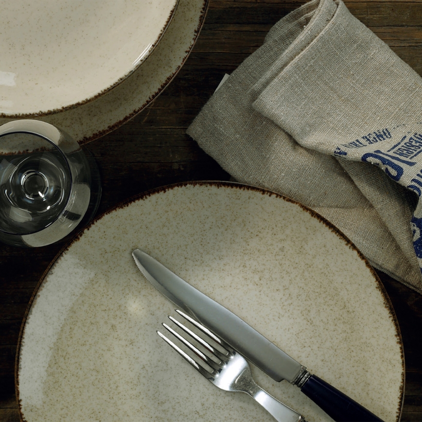 24-piece beige porcelain dining set