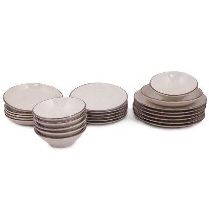 24-piece beige porcelain dining set