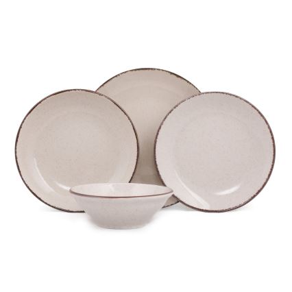 24-piece beige porcelain dining set