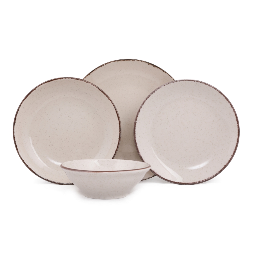 24-piece beige porcelain dining set