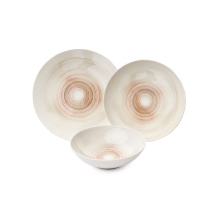 24-piece beige porcelain dinner set