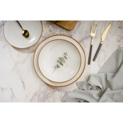 24-Piece Beige Porcelain Dinner Set