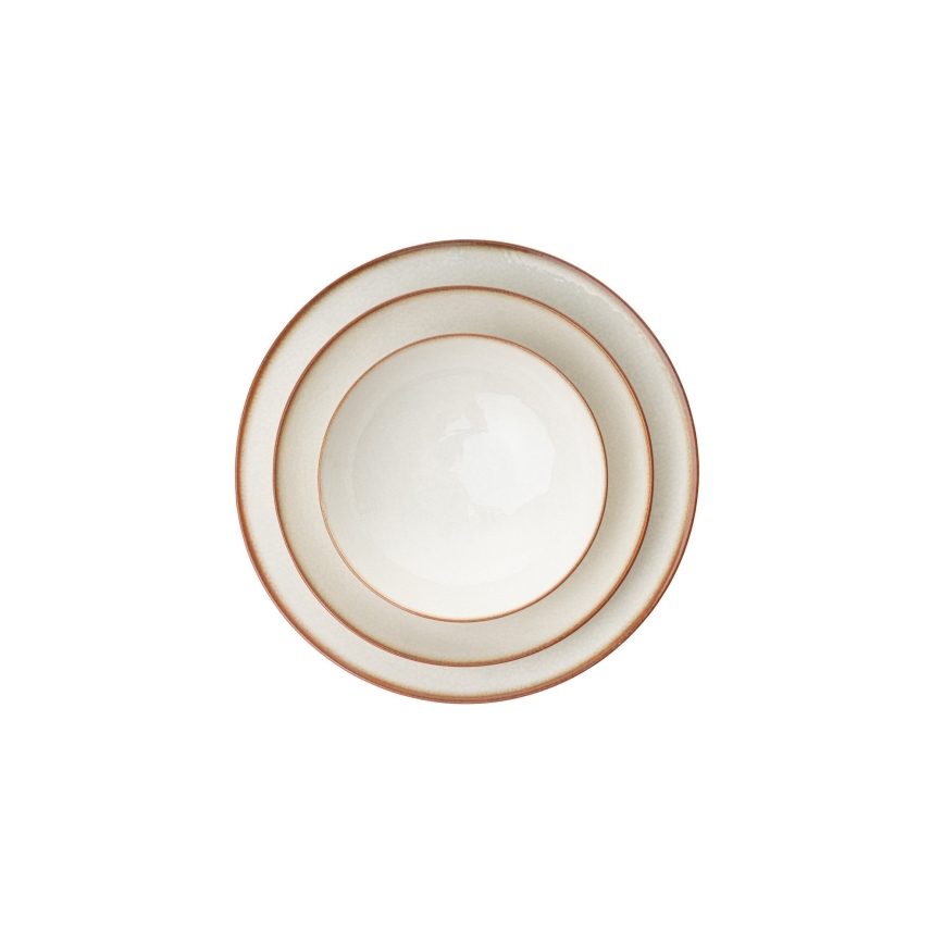 24-Piece Beige Porcelain Dinner Set