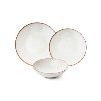 24-Piece Beige Porcelain Dinner Set